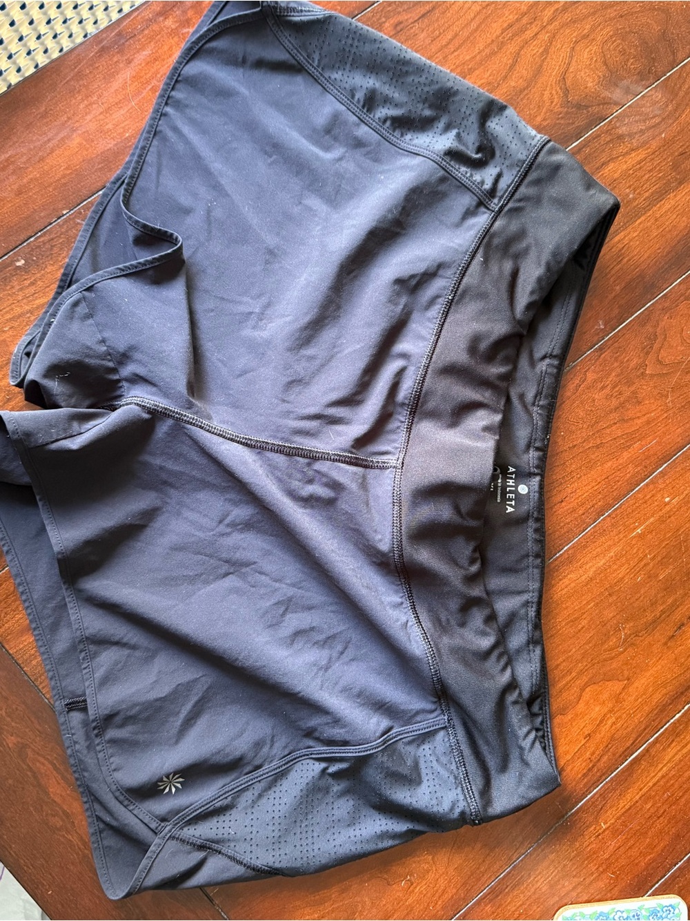 Athleta Black Athletic Shorts with Subtle Logo